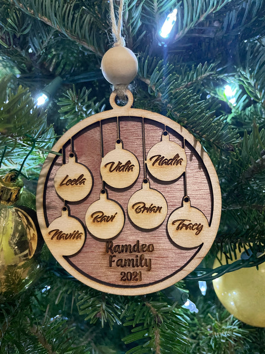 Christmas Ball Family Ornament