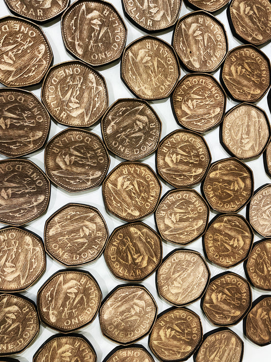 Wooden Barbados Dollar Coaster Sets
