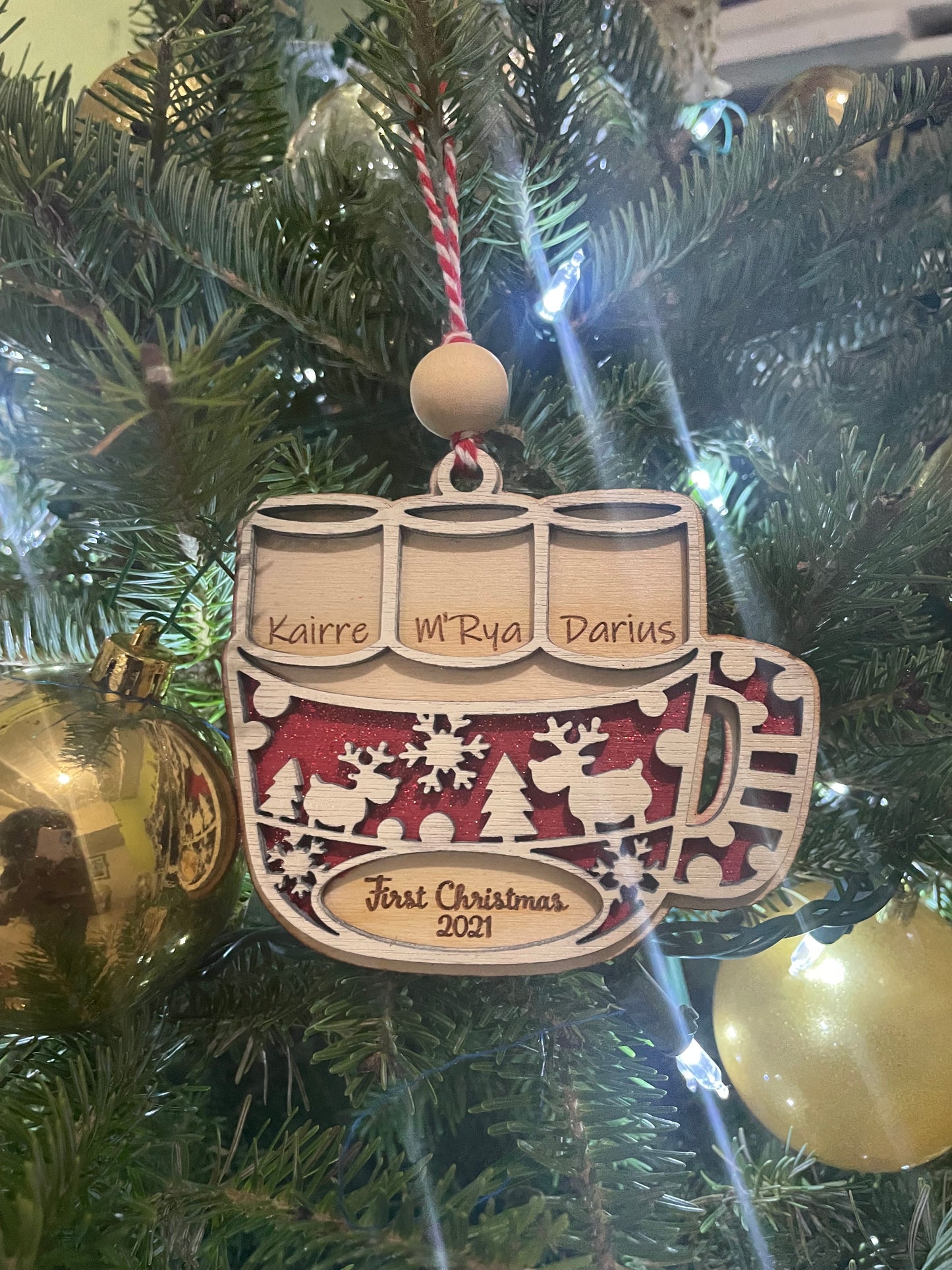 Marshmallow Family Christmas Ornament